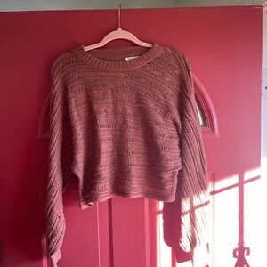 American Eagle Outfitters Warm Brown Cropped Sweater